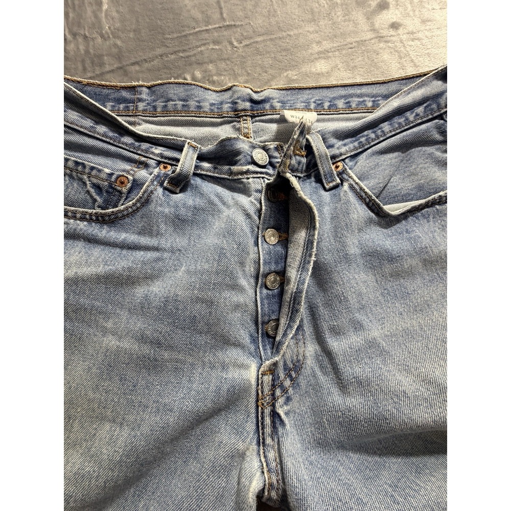 Vintage Levi 501 Button Fly Jeans Men's 34/34 True Fit Stonewash Regular Fit - Picture 6 of 12